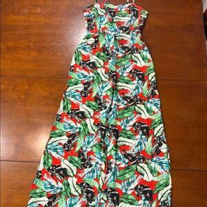 Forever 21 Tropical Print Spaghetti Strap Jumpsuit.  EUC. L